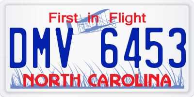 NC license plate DMV6453