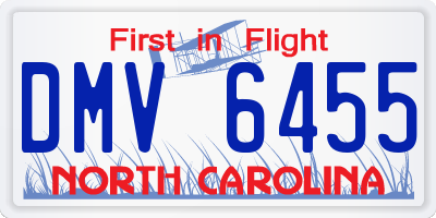 NC license plate DMV6455