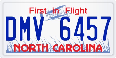 NC license plate DMV6457