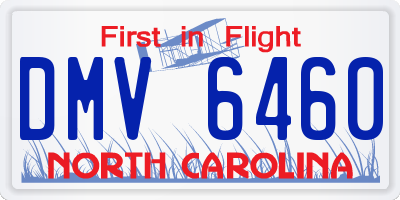 NC license plate DMV6460