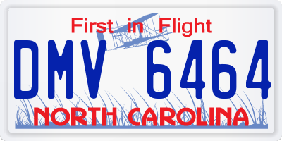 NC license plate DMV6464