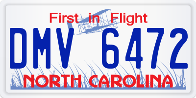 NC license plate DMV6472