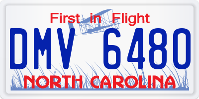 NC license plate DMV6480