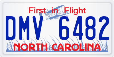 NC license plate DMV6482