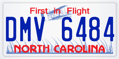 NC license plate DMV6484