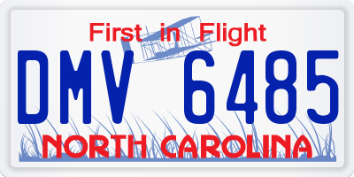 NC license plate DMV6485