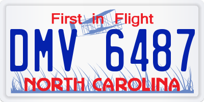 NC license plate DMV6487