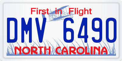 NC license plate DMV6490