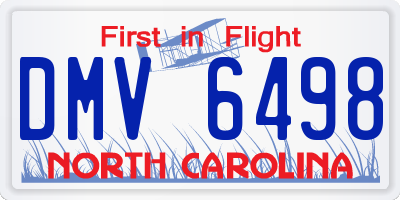 NC license plate DMV6498