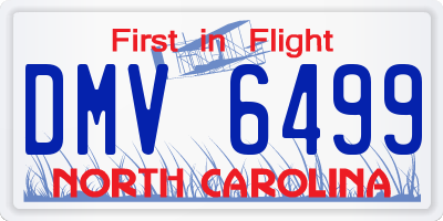 NC license plate DMV6499