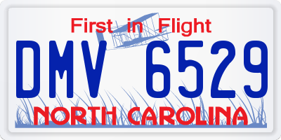 NC license plate DMV6529