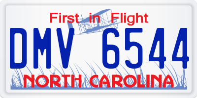 NC license plate DMV6544