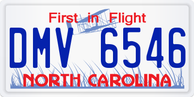 NC license plate DMV6546