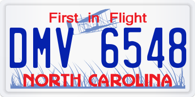NC license plate DMV6548