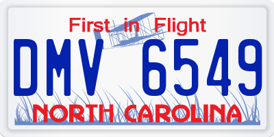 NC license plate DMV6549