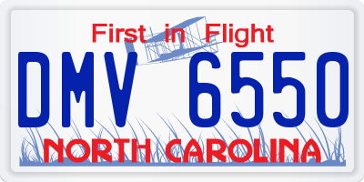 NC license plate DMV6550