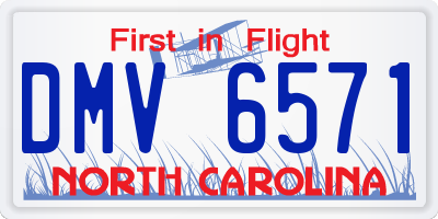 NC license plate DMV6571