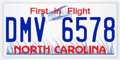 NC license plate DMV6578