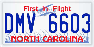 NC license plate DMV6603