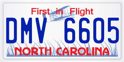 NC license plate DMV6605