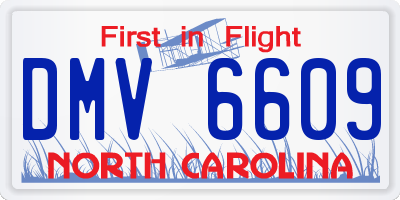 NC license plate DMV6609