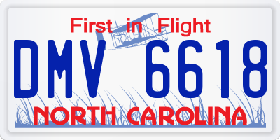 NC license plate DMV6618