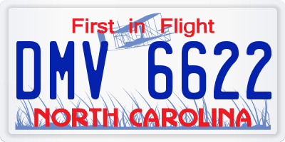 NC license plate DMV6622
