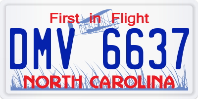NC license plate DMV6637
