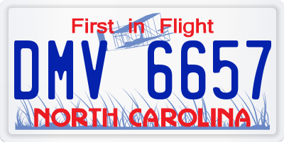 NC license plate DMV6657