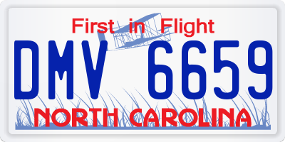 NC license plate DMV6659