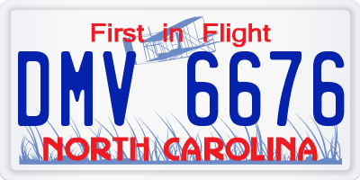 NC license plate DMV6676