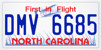 NC license plate DMV6685