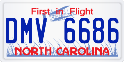 NC license plate DMV6686