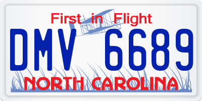 NC license plate DMV6689