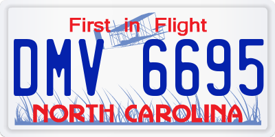 NC license plate DMV6695