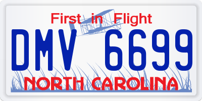 NC license plate DMV6699