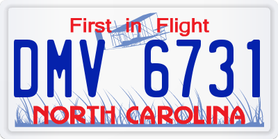 NC license plate DMV6731