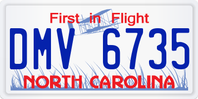 NC license plate DMV6735