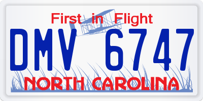NC license plate DMV6747