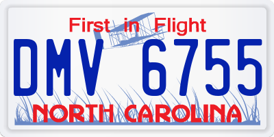 NC license plate DMV6755
