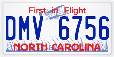 NC license plate DMV6756
