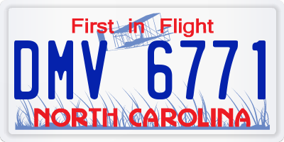 NC license plate DMV6771