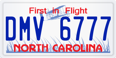 NC license plate DMV6777