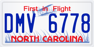 NC license plate DMV6778