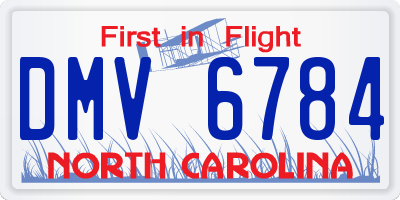 NC license plate DMV6784