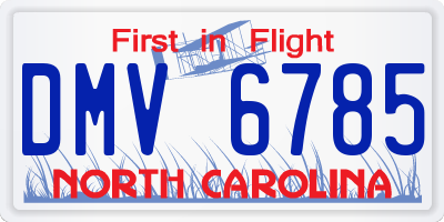 NC license plate DMV6785