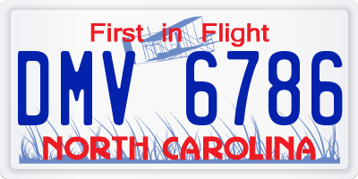 NC license plate DMV6786