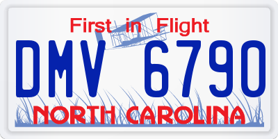 NC license plate DMV6790