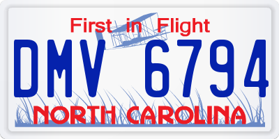 NC license plate DMV6794