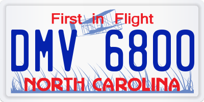 NC license plate DMV6800